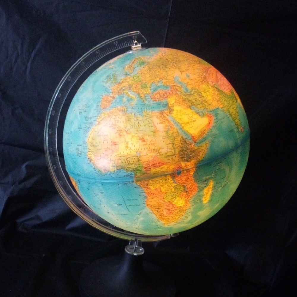 McNally Illuminated World Globe Made In Florence Italy 12" Globe 20" Overall